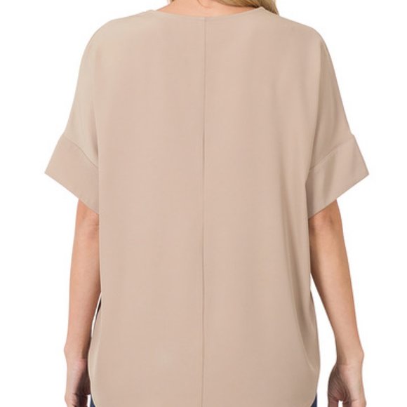 🌷🌷🌷Split Neck Top in Ash Mocha🌷🌷🌷 - Picture 2 of 2